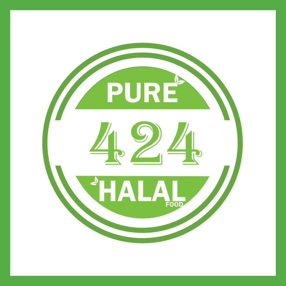design with halal leaf design 424 vector