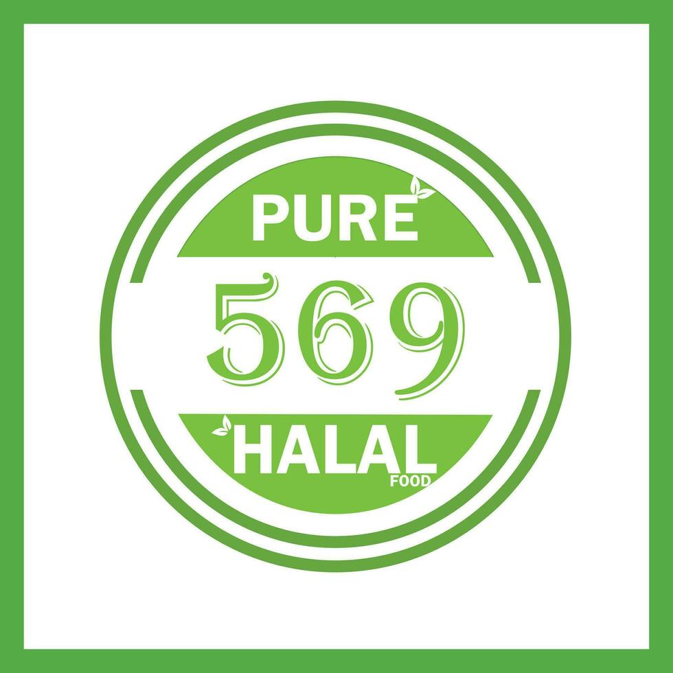 design with halal leaf design 569 vector