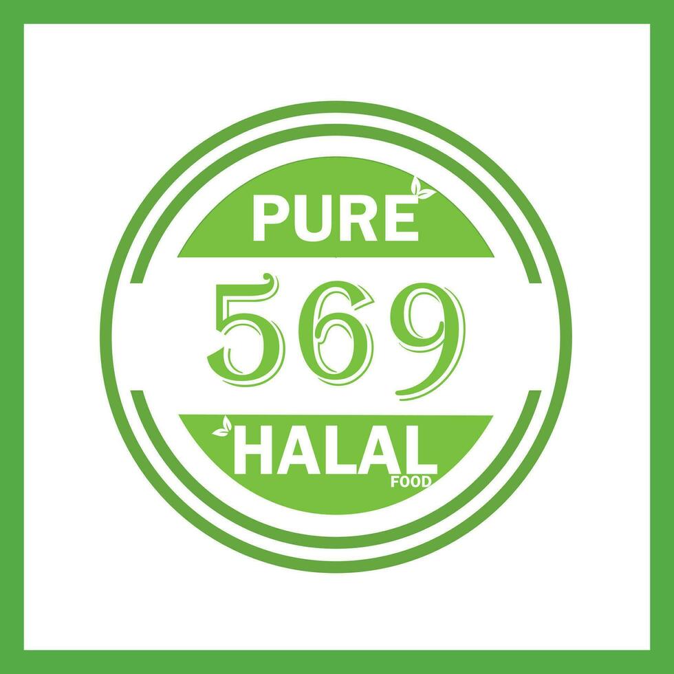 diseño con halal hoja diseño 569 vector