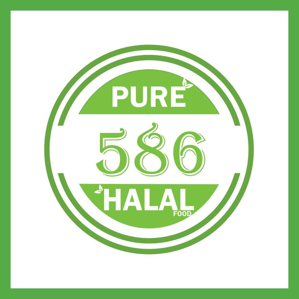 design with halal leaf design 586 vector