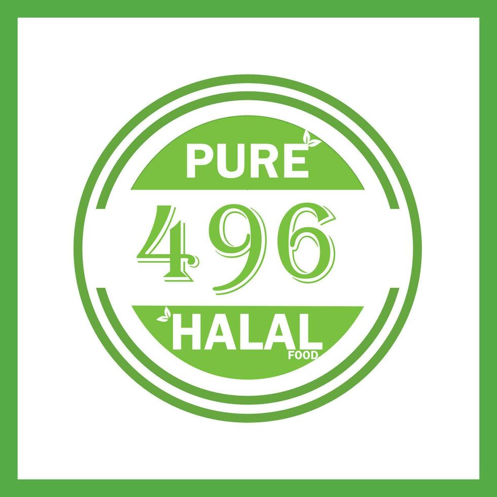 design with halal leaf design 496 vector