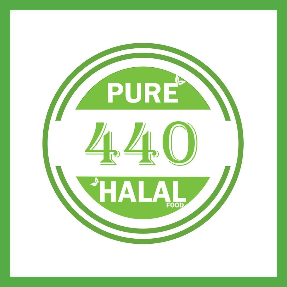 design with halal leaf design 440 vector