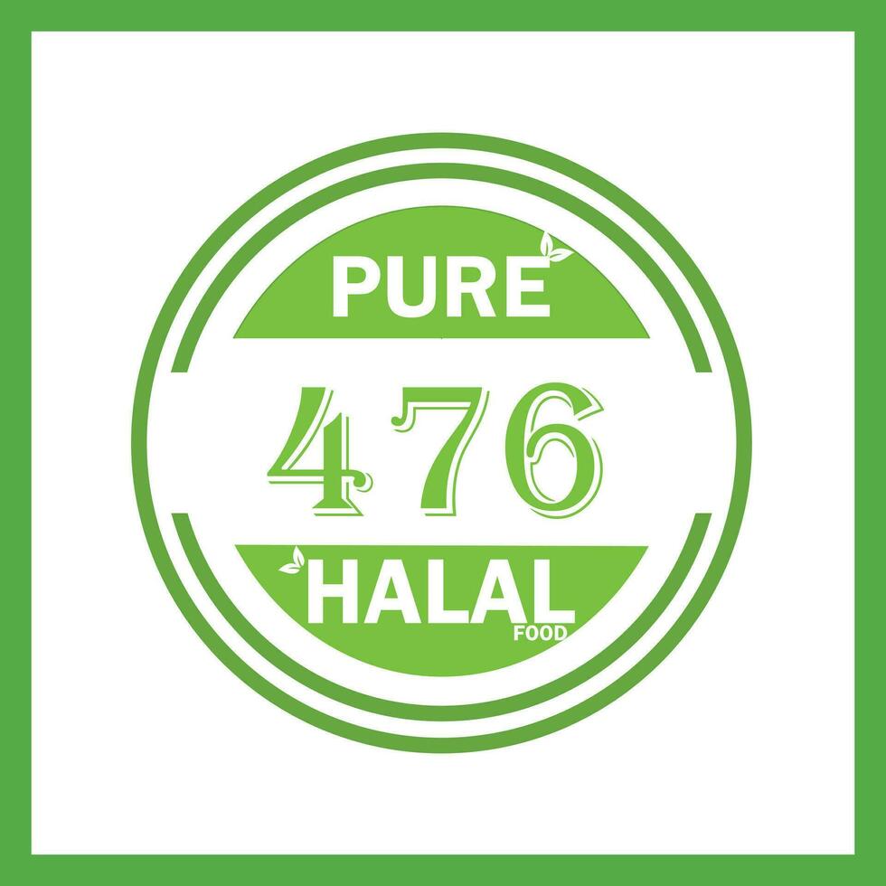 design with halal leaf  design 476 vector