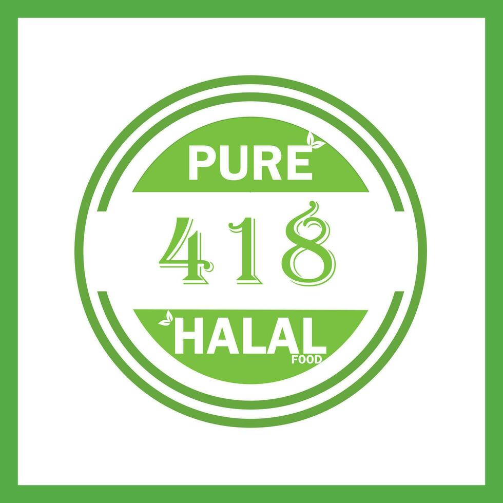 design with halal leaf design 418 vector