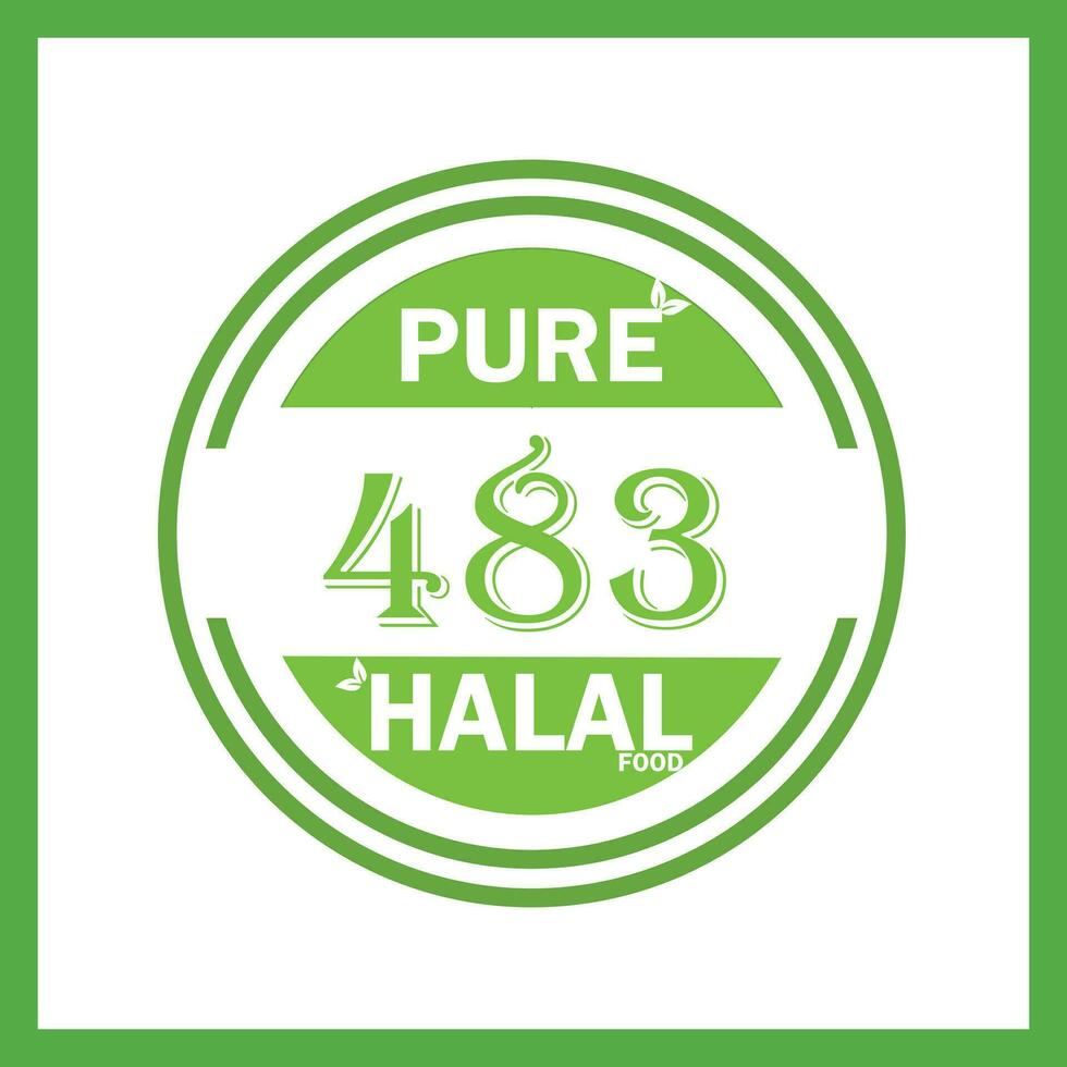 design with halal leaf  design 483 vector