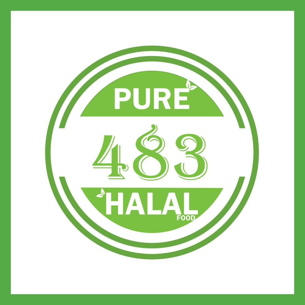 diseño con halal hoja diseño 483 vector