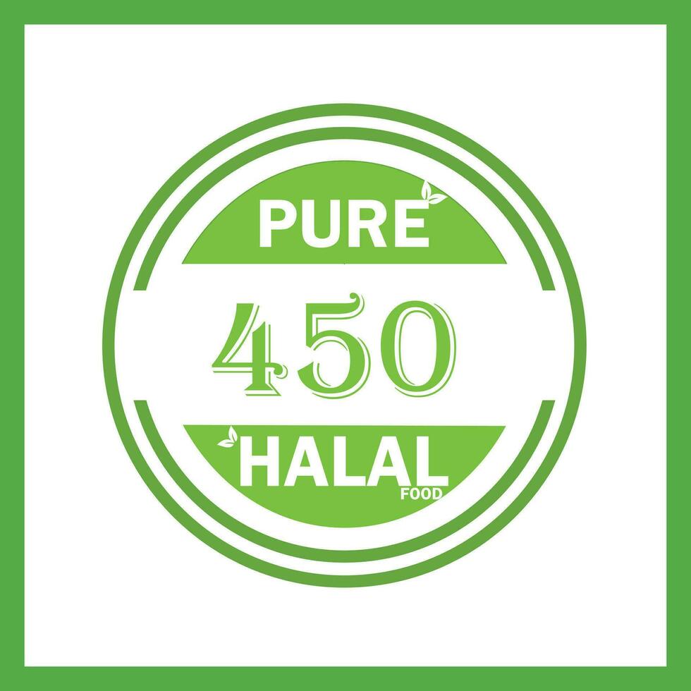 design with halal leaf  design 450 vector