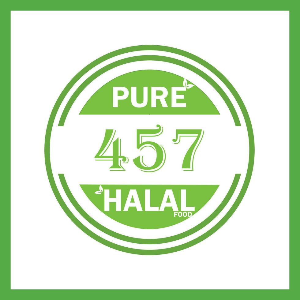 design with halal leaf  design 457 vector