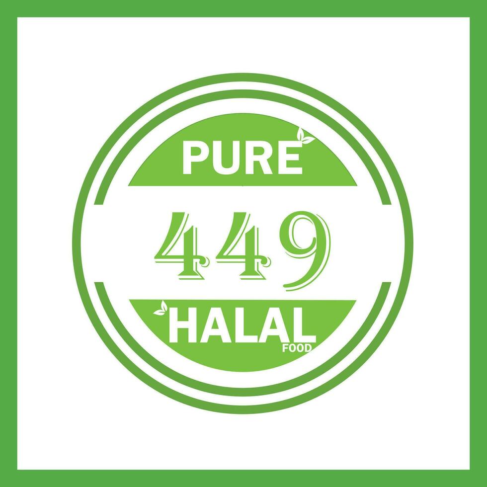 design with halal leaf  design 449 vector