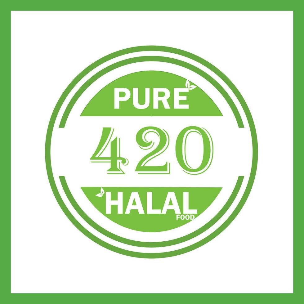 design with halal leaf design 420 vector