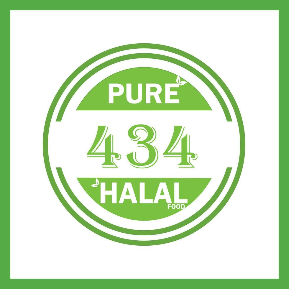 design with halal leaf design 434 vector