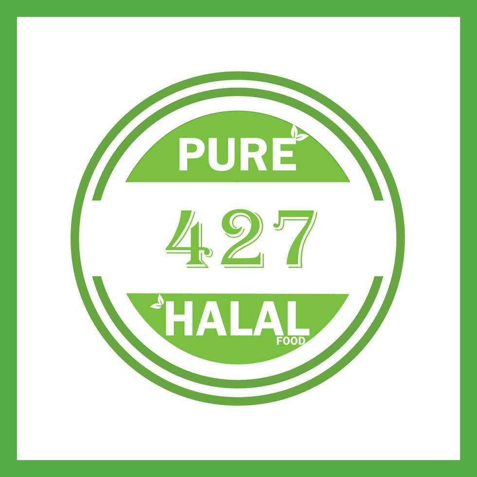 design with halal leaf design 427 vector