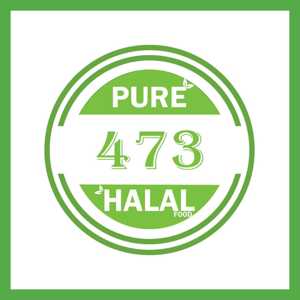 design with halal leaf  design 473 vector