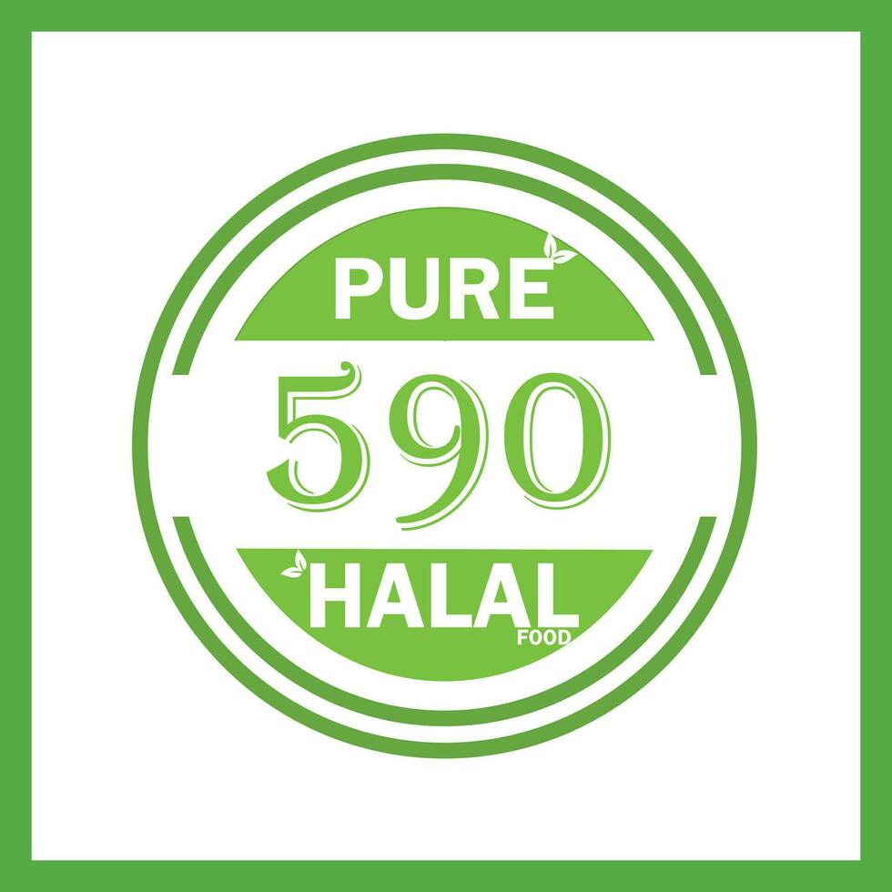 diseño con halal hoja diseño 590 vector