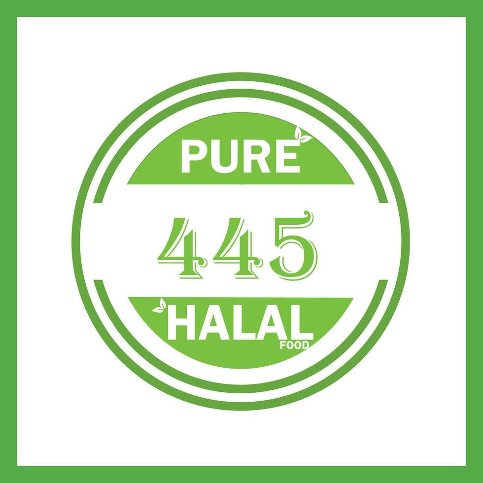 design with halal leaf design 445 vector