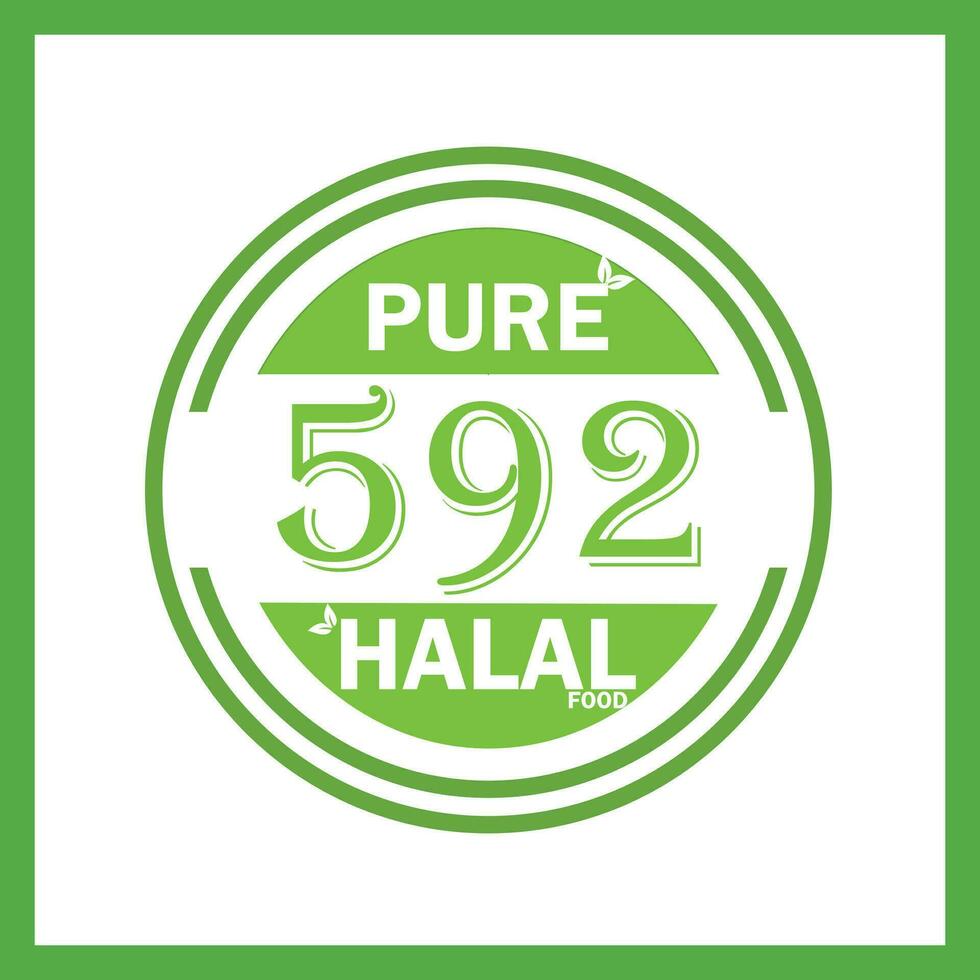 design with halal leaf design 592 vector