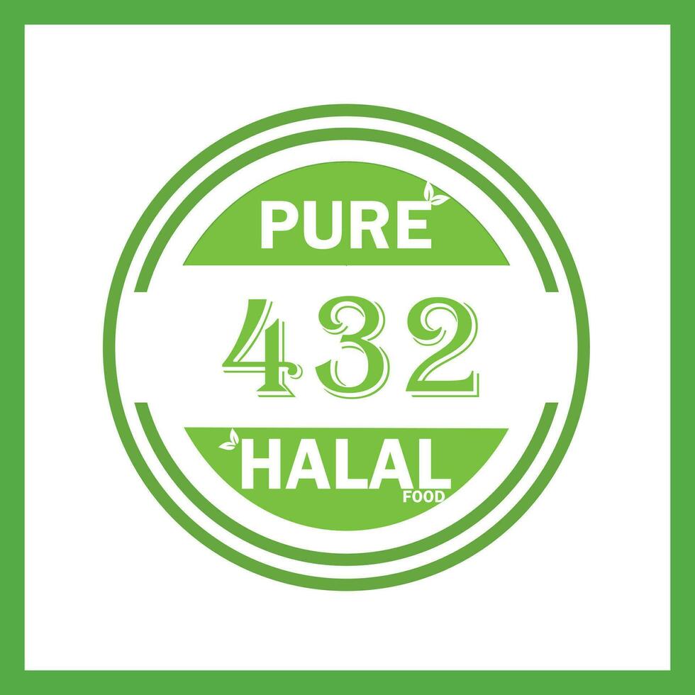 design with halal leaf design 432 vector