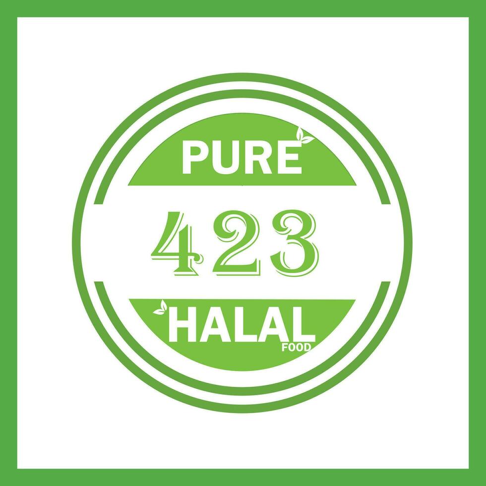 design with halal leaf design 423 vector