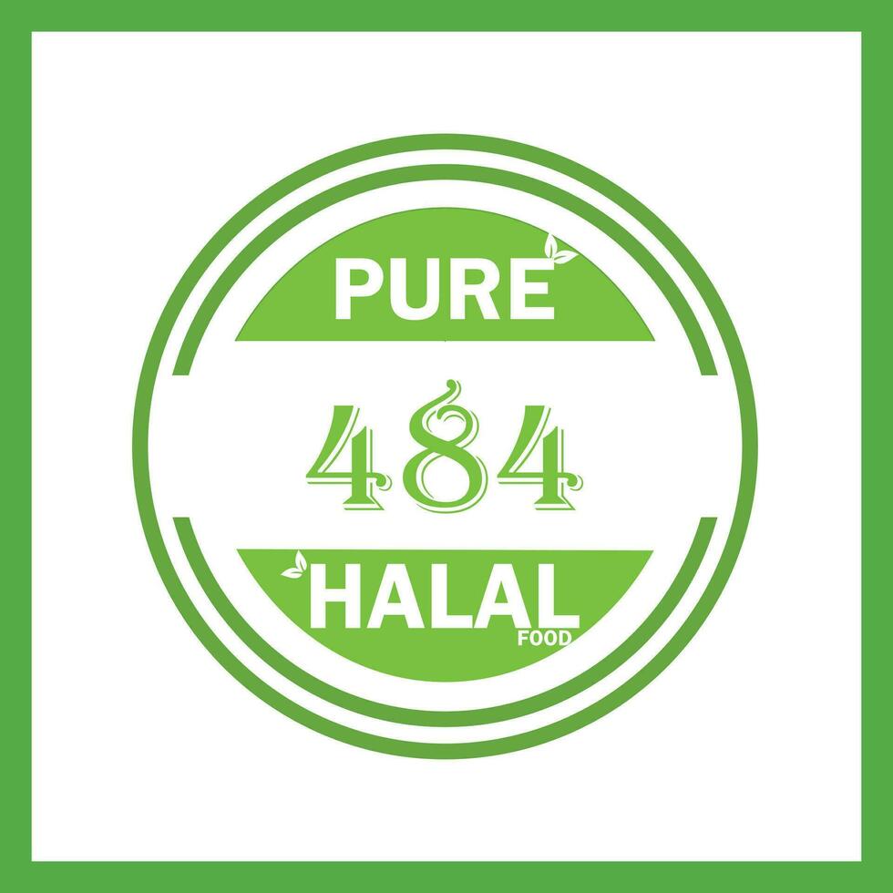 design with halal leaf  design 484 vector