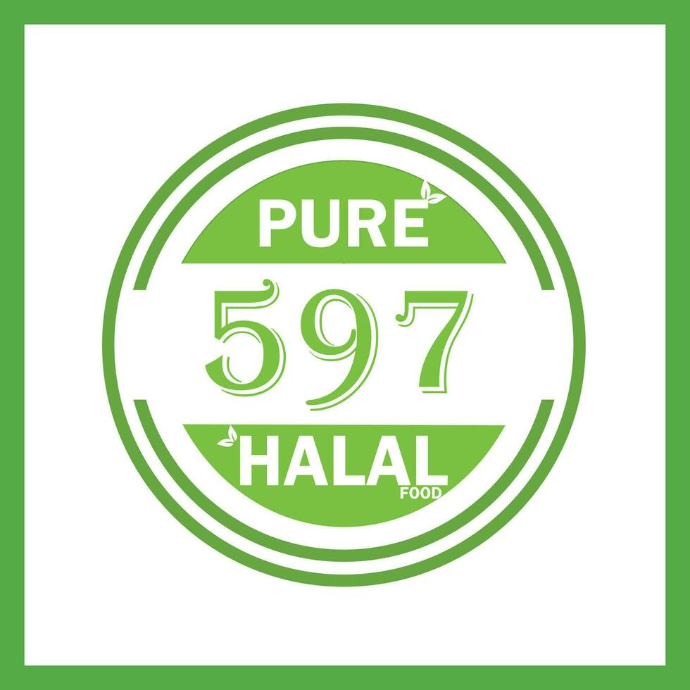 diseño con halal hoja diseño 597 vector