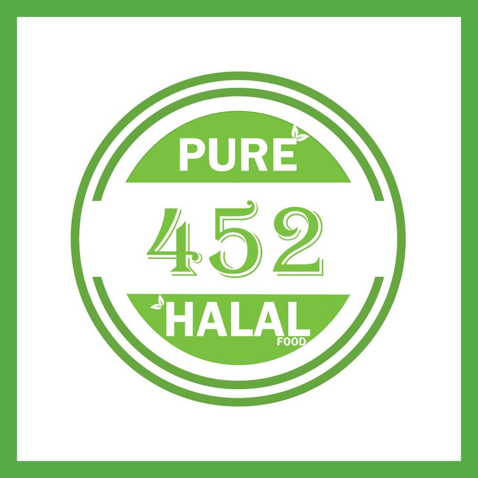 design with halal leaf  design 452 vector