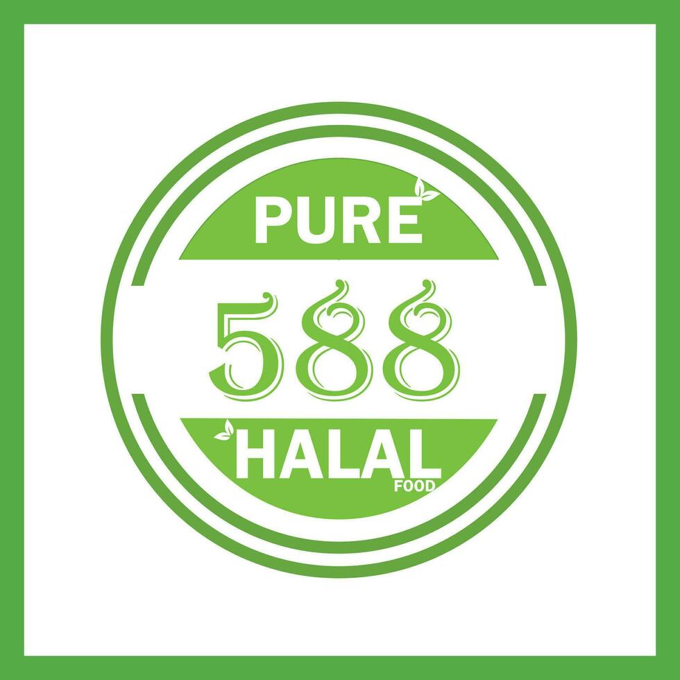 design with halal leaf design 588 vector