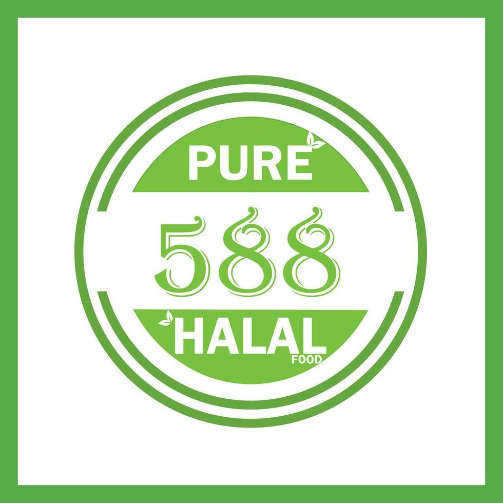 diseño con halal hoja diseño 588 vector