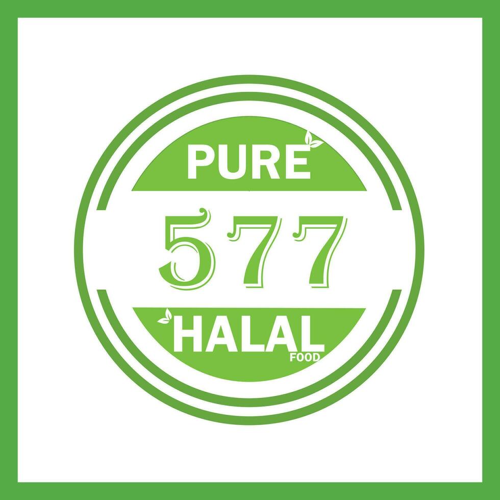 design with halal leaf design 577 vector