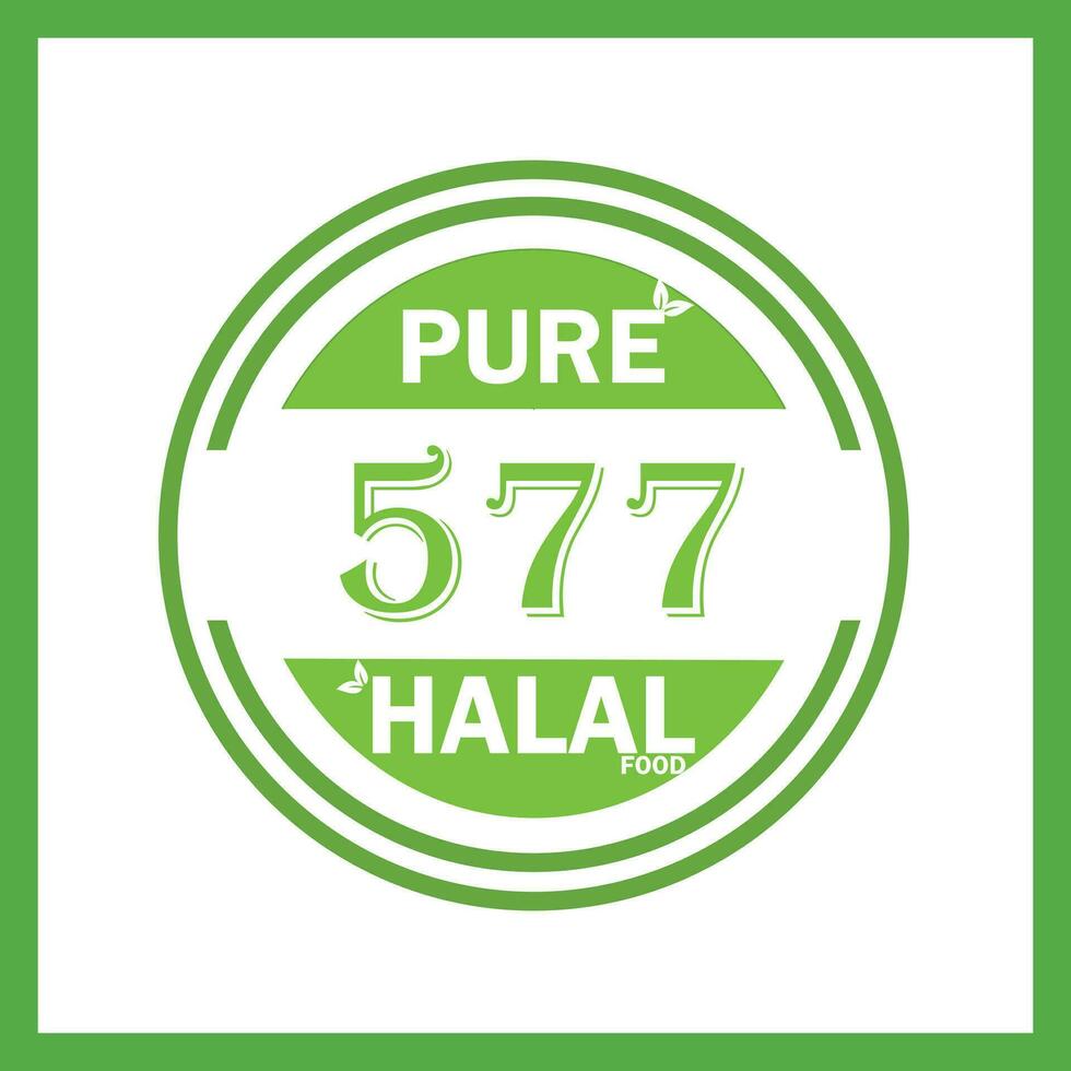 design with halal leaf design 577 vector