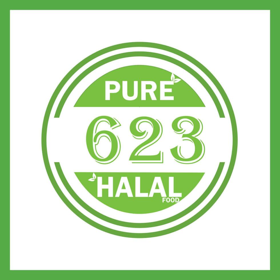 design with halal leaf design 623 vector