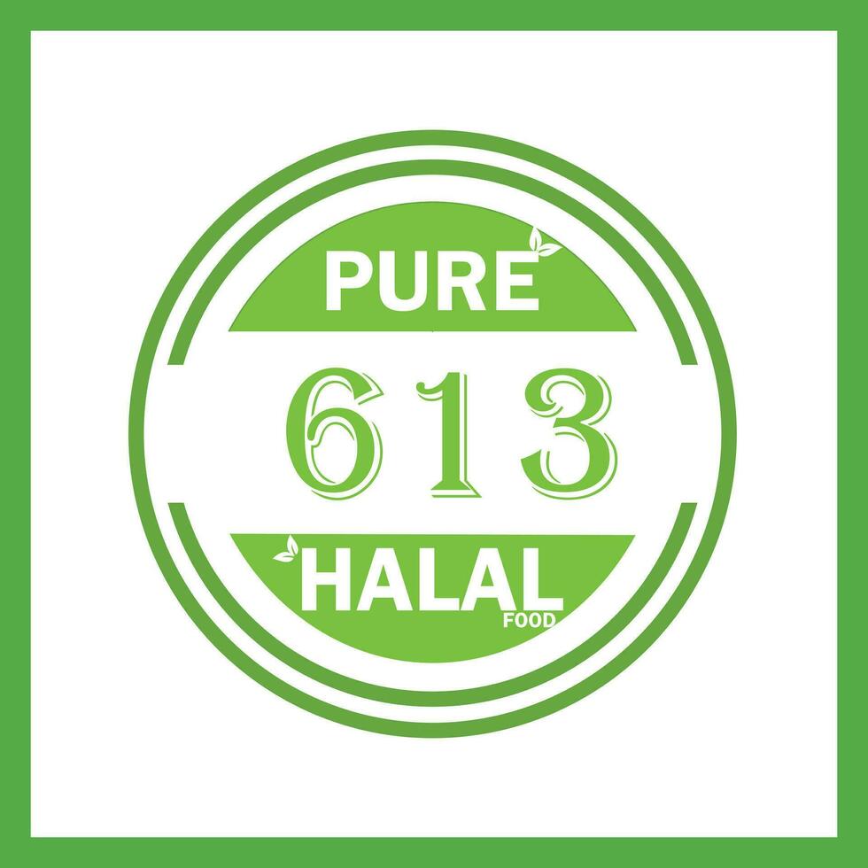 diseño con halal hoja diseño 613 vector