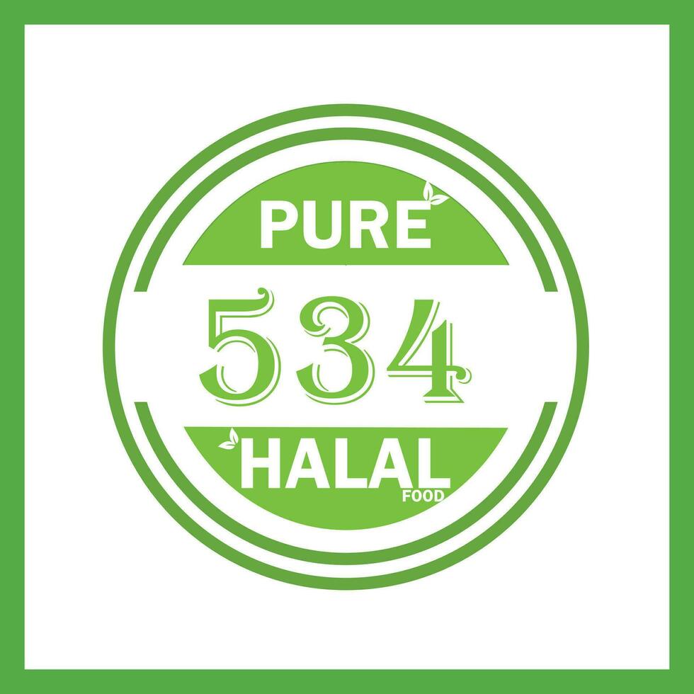 design with halal leaf design 534 vector