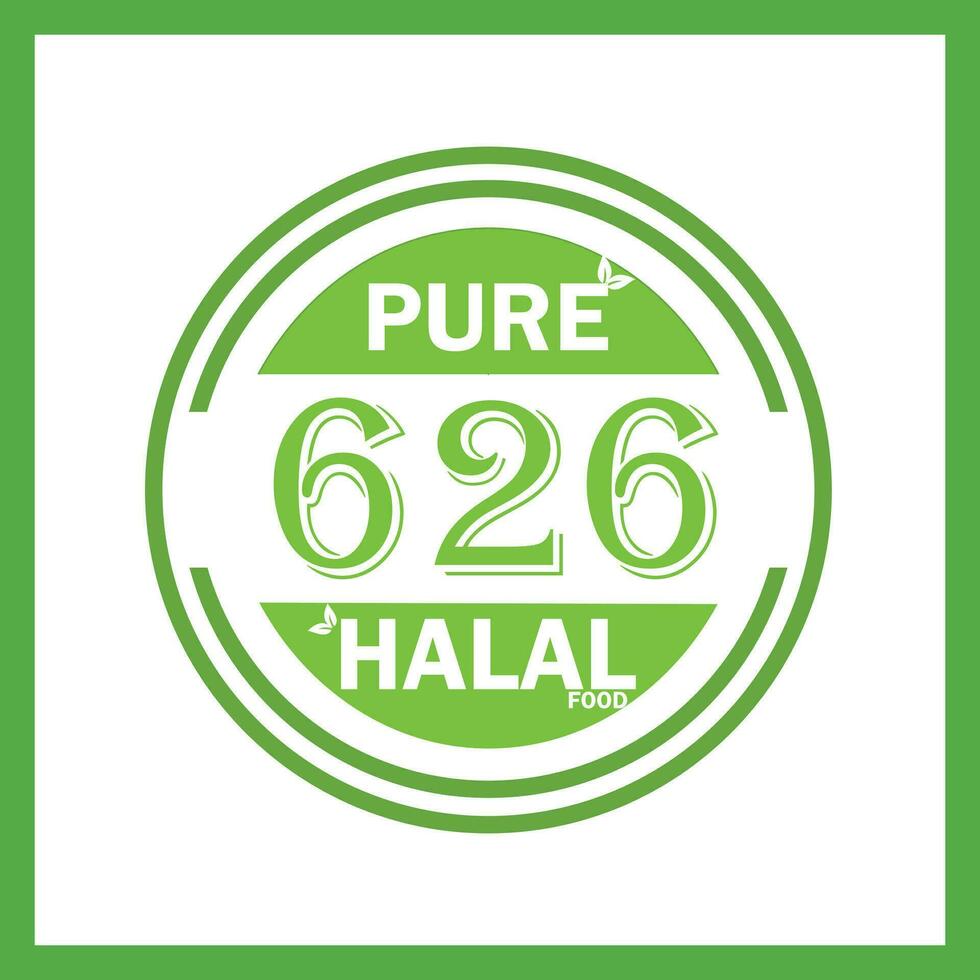 design with halal leaf design 626 vector