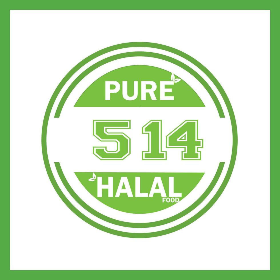 design with halal leaf design 514 vector