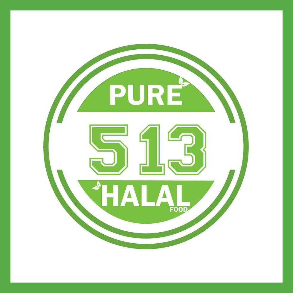 design with halal leaf design 513 vector