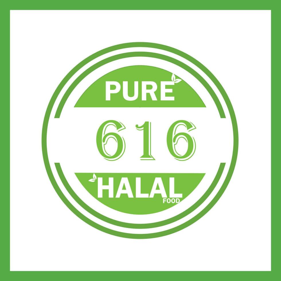 design with halal leaf design 616 vector