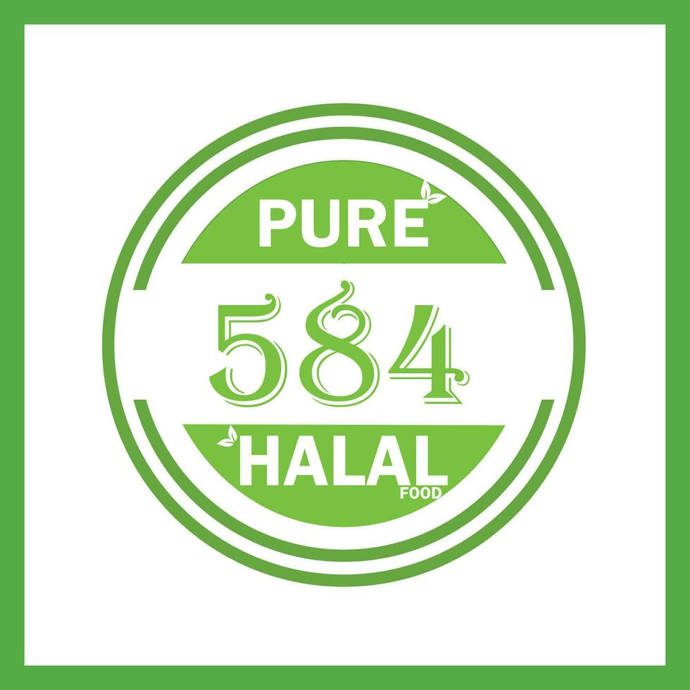design with halal leaf design 584 vector