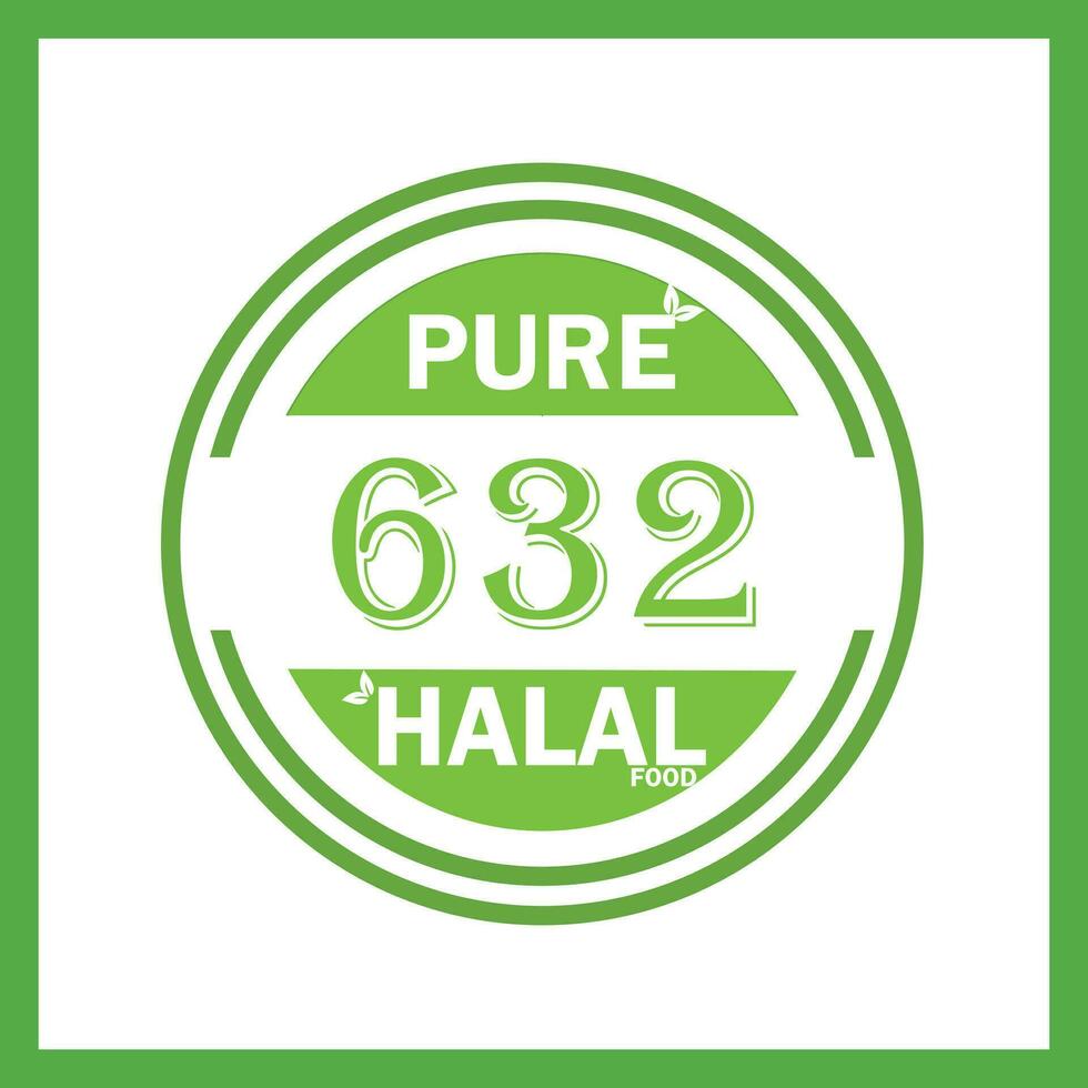 design with halal leaf design 632 vector