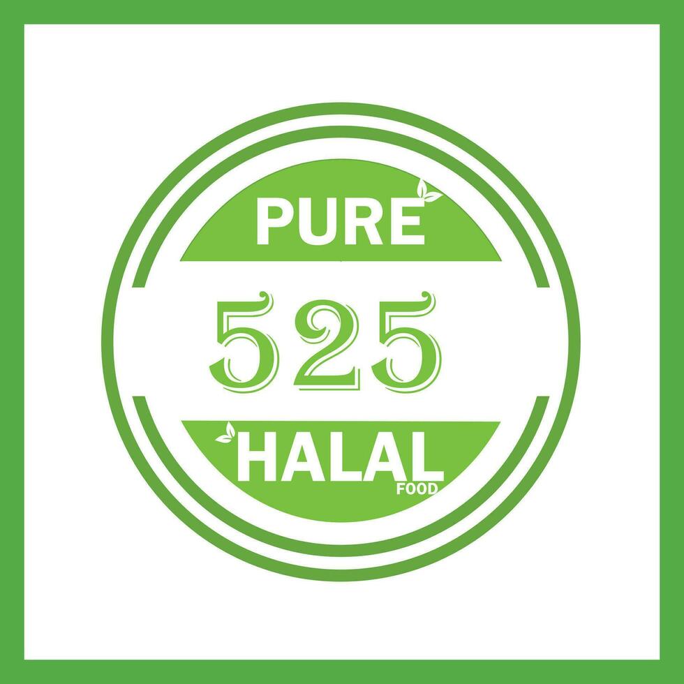 design with halal leaf design 525 vector