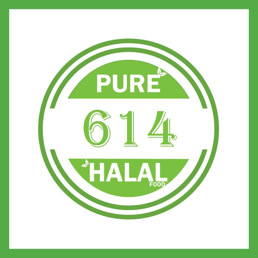 design with halal leaf design 614 vector