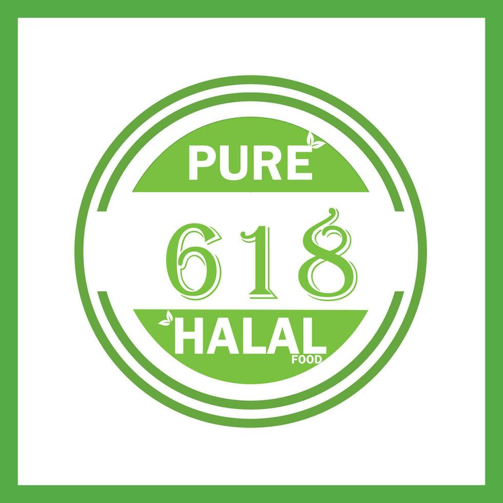 design with halal leaf design 618 vector