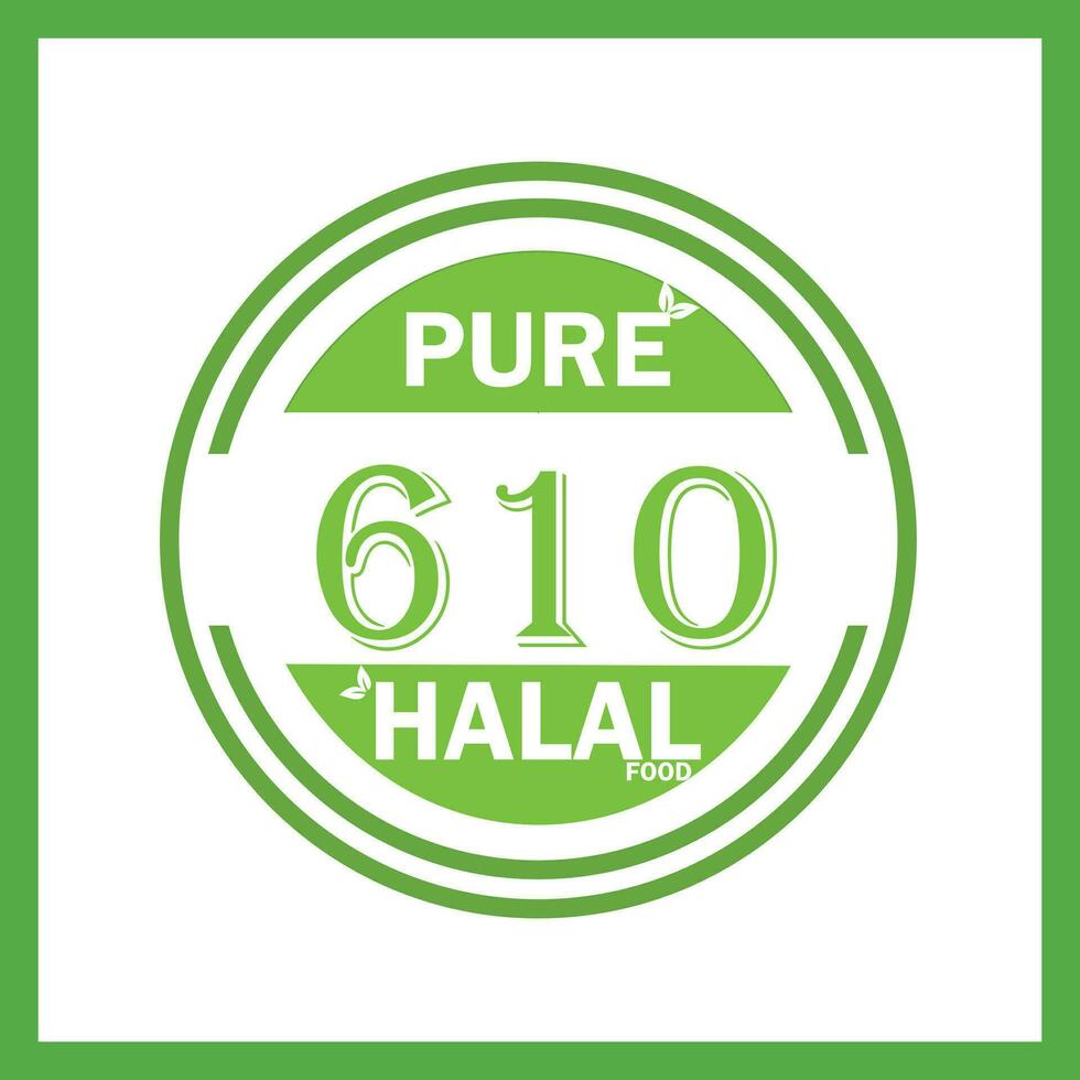 design with halal leaf design 610 vector