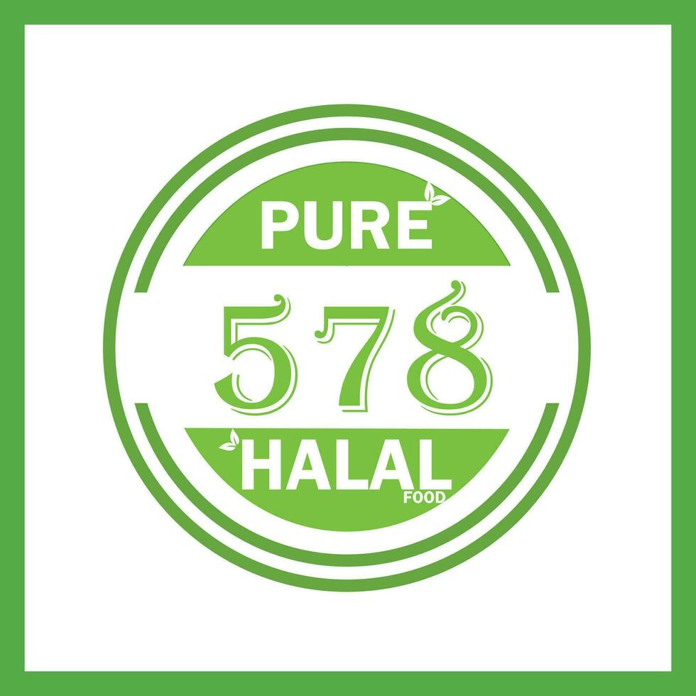 diseño con halal hoja diseño 578 vector