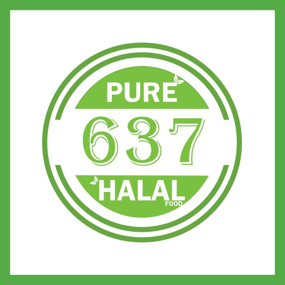 design with halal leaf design 637 vector