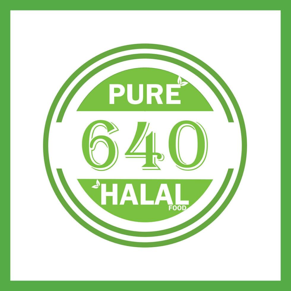 design with halal leaf design 640 vector