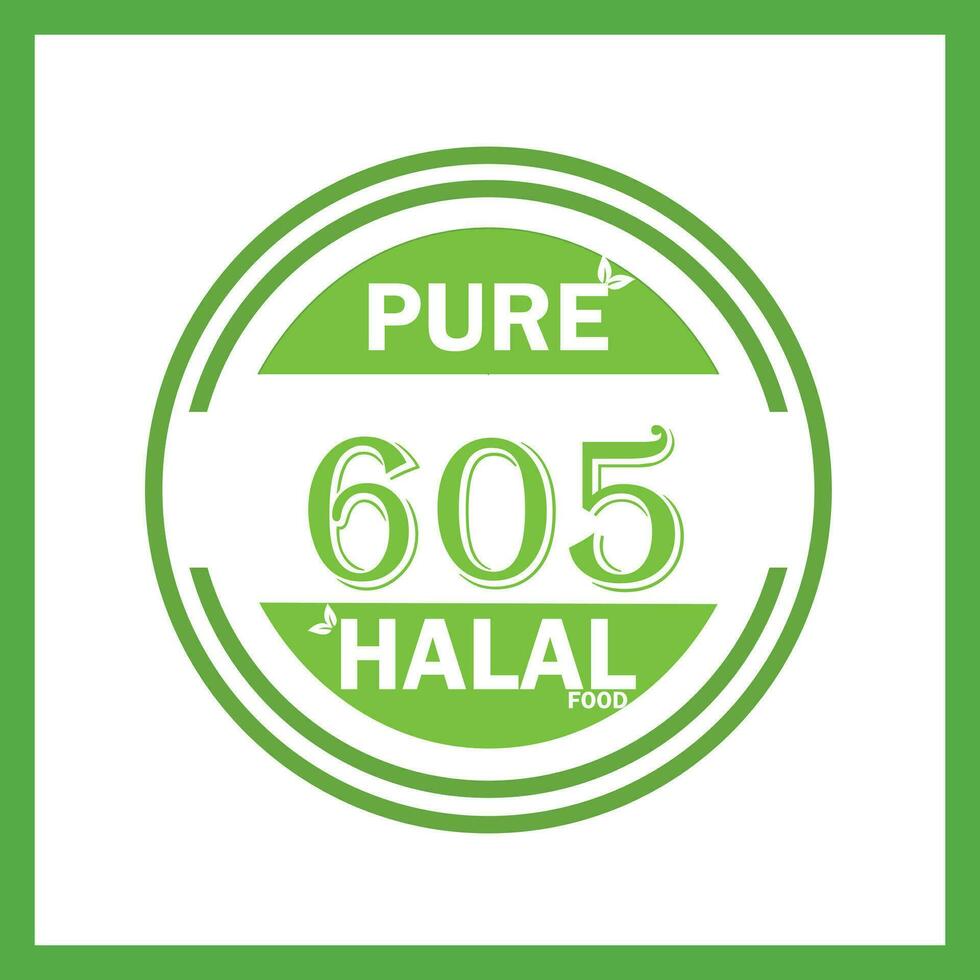 design with halal leaf design 605 vector
