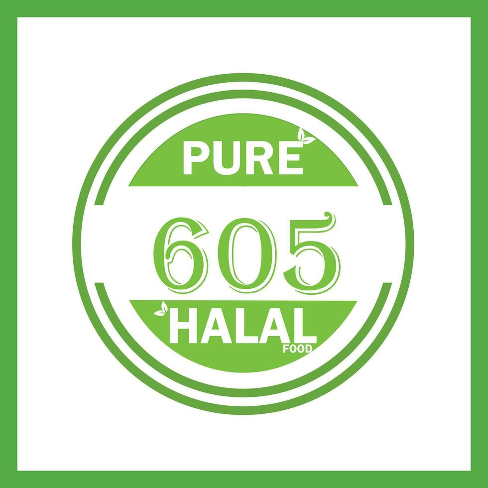 design with halal leaf design 605 vector