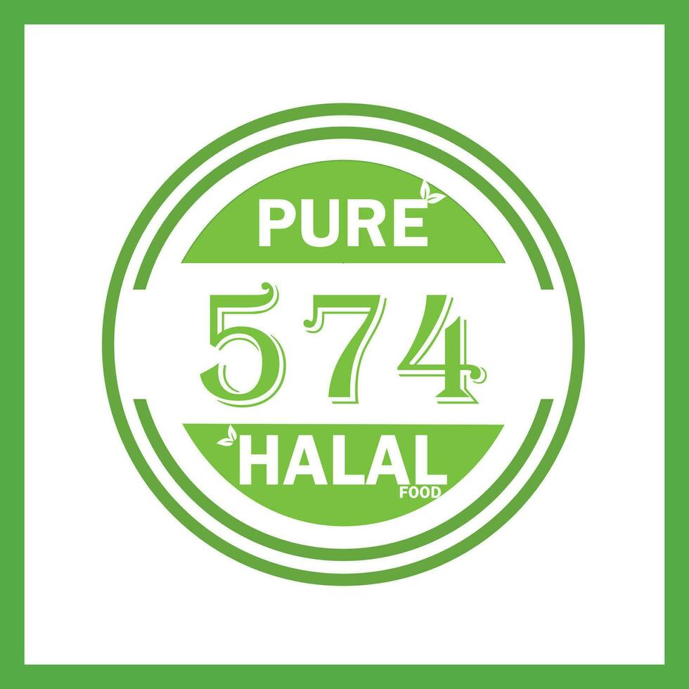 design with halal leaf design 574 vector