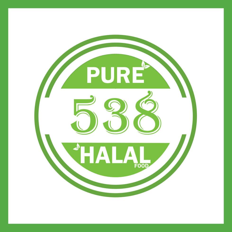 design with halal leaf design 538 vector