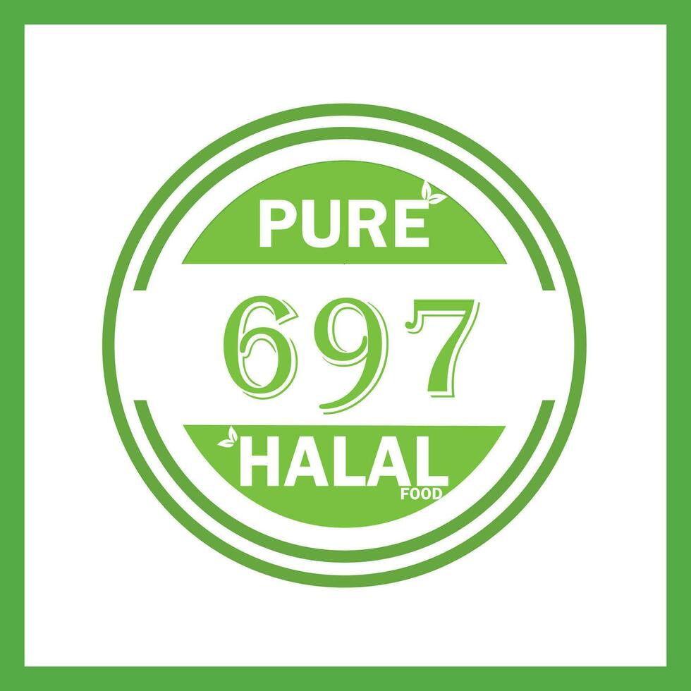 design with halal leaf design 697 vector